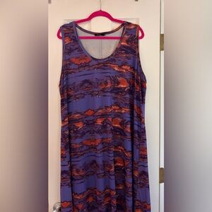 Purple and Orange Sleeveless Dress